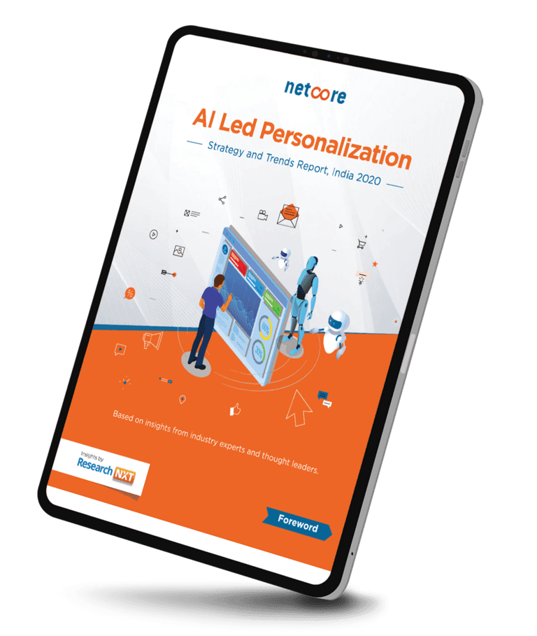 The AI Led Personalization Strategy and Trends Report, India 2020, on a tablet